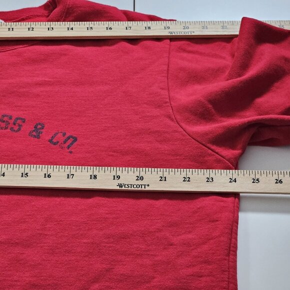 Levis Sweatshirt Men L Red Levi Staruss & Co Crewneck Print LS Fleece Preppy VTG - Picture 5 of 15